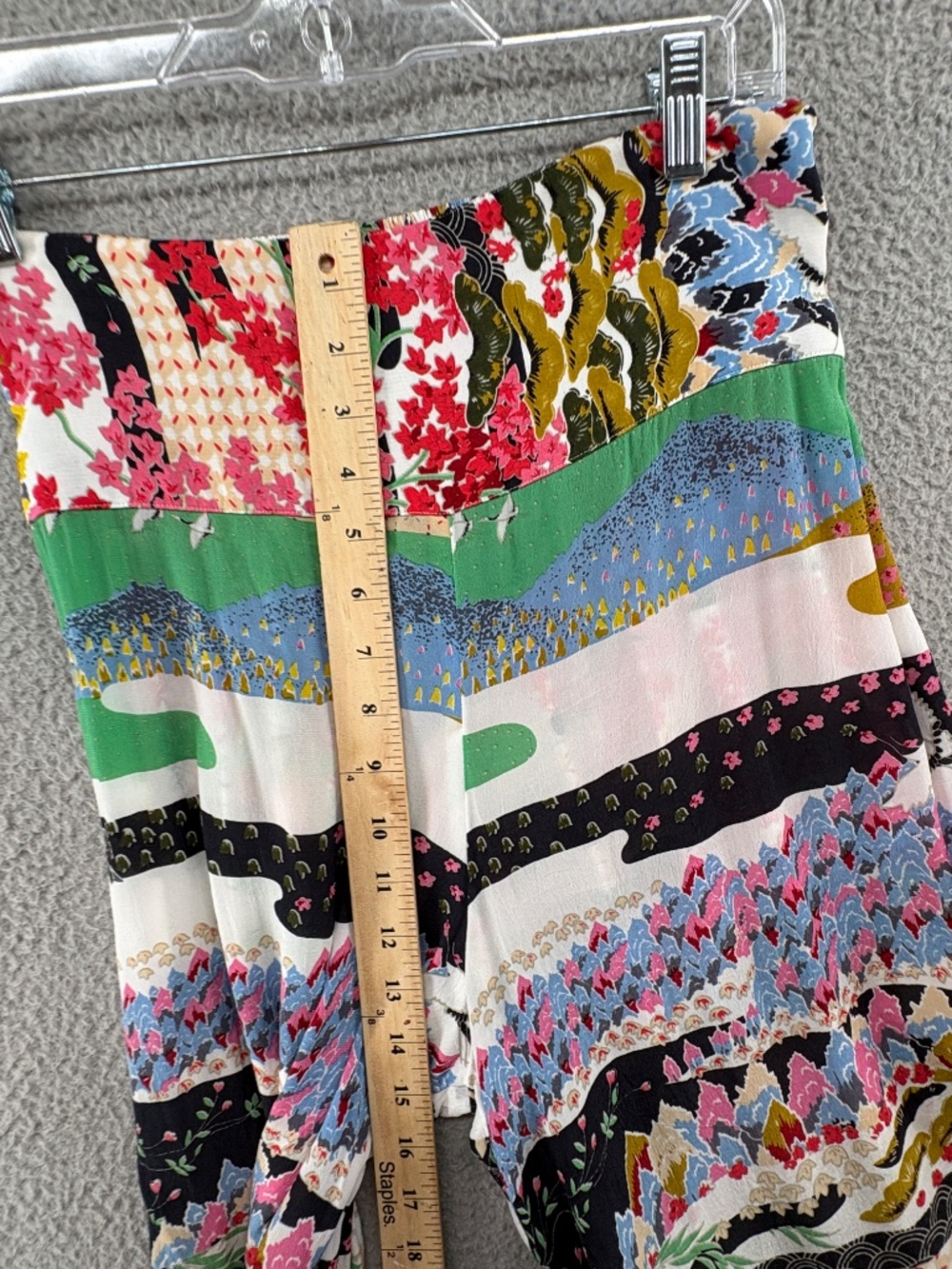 One Hundred Stars Kimono Palazzo Pants 2 Piece Set Boho Floral S/M Art to Wear - Picture 11 of 16